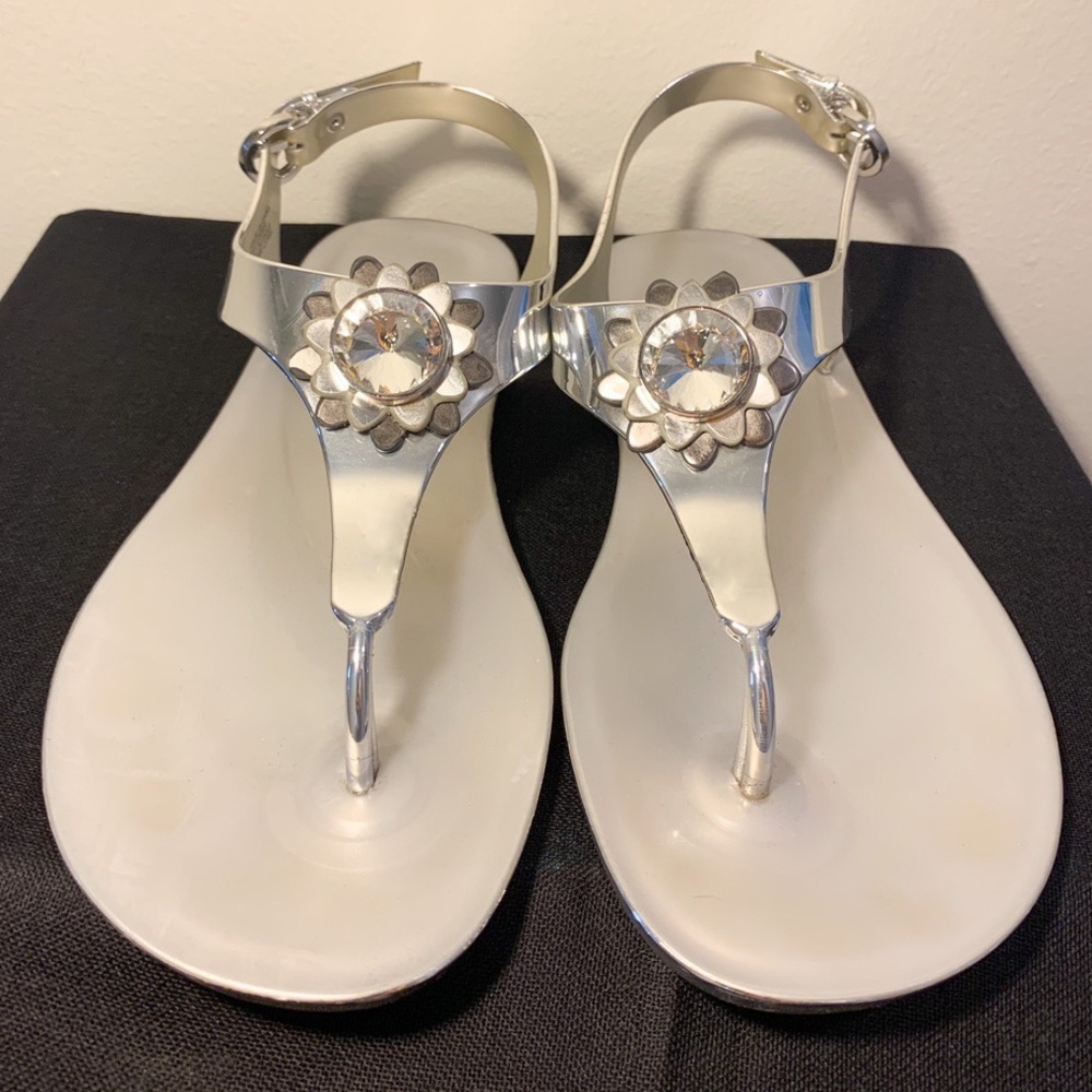 Michael Kors Miley Jelly Metallic Silver Sandal